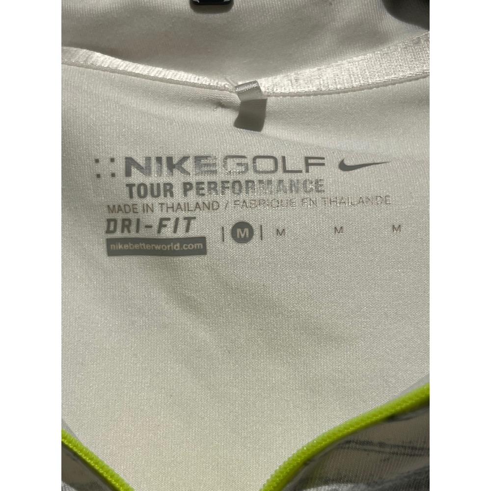 Nike Golf Tour Performance Womens M White Grey Neon Striped Dri-FIT Quarter Zip - Picture 5 of 10